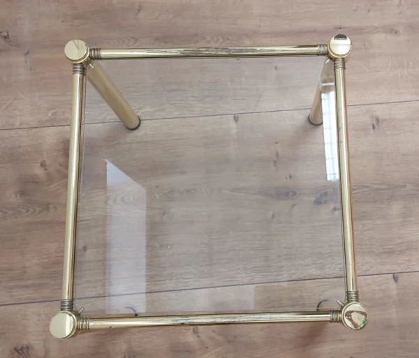 Glastisch Messing 40x40cm – Bild 2